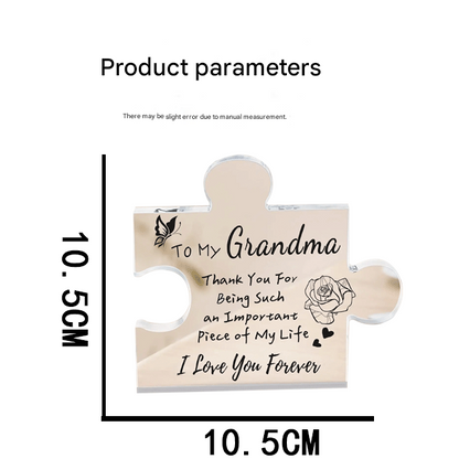 Interlocking Puzzle-Shaped Desktop Decor - 10.5cm Square Display Piece for Home or Gifting(Wife) V888-ELOSUNG48358