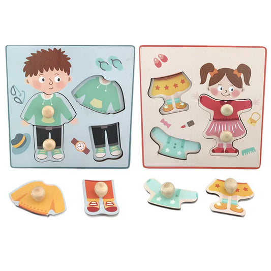 Dual-Character Hand-Grip Puzzle Set - Boys & Girls Dress-Up Matching Toy, 14.5cm Square Design V888-ELOSUNG48372