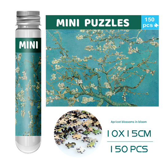 2 PCS 150-Piece Mini Puzzle in Reusable Tube - Compact Jigsaw for Home or Travel, Frame Not V888-ELOSUNG48373