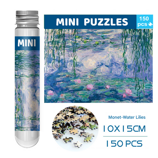 2 PCS 150-Piece Mini Puzzle in Reusable Tube - Compact Jigsaw for Home or Travel, Frame Not V888-ELOSUNG48377