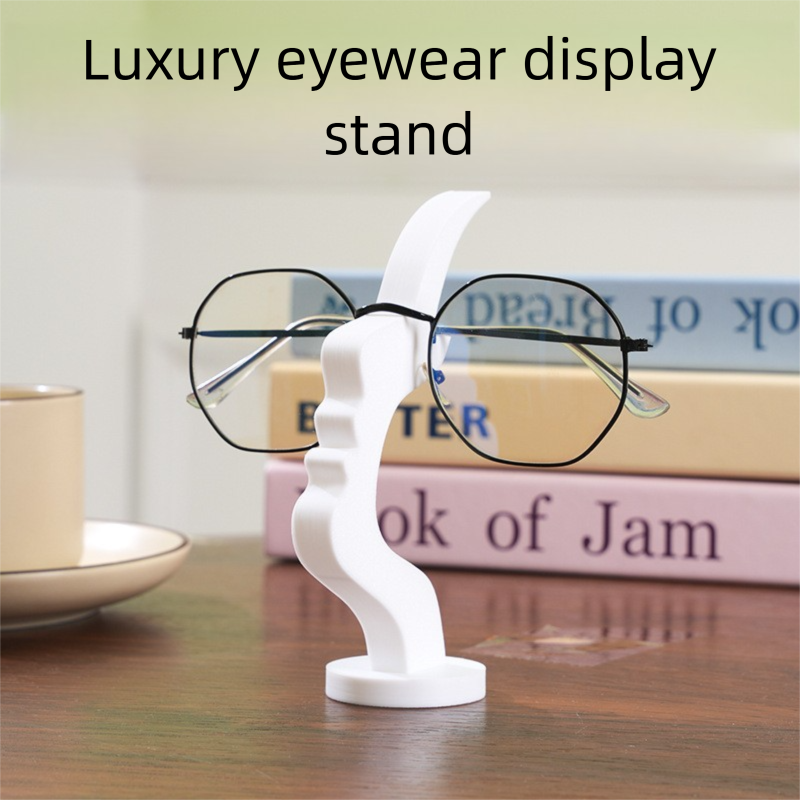 Black and white two pieces Desktop Eyeglass Holder - Minimalist Design for Home or Office, Stable Display V888-ELOSUNG48397