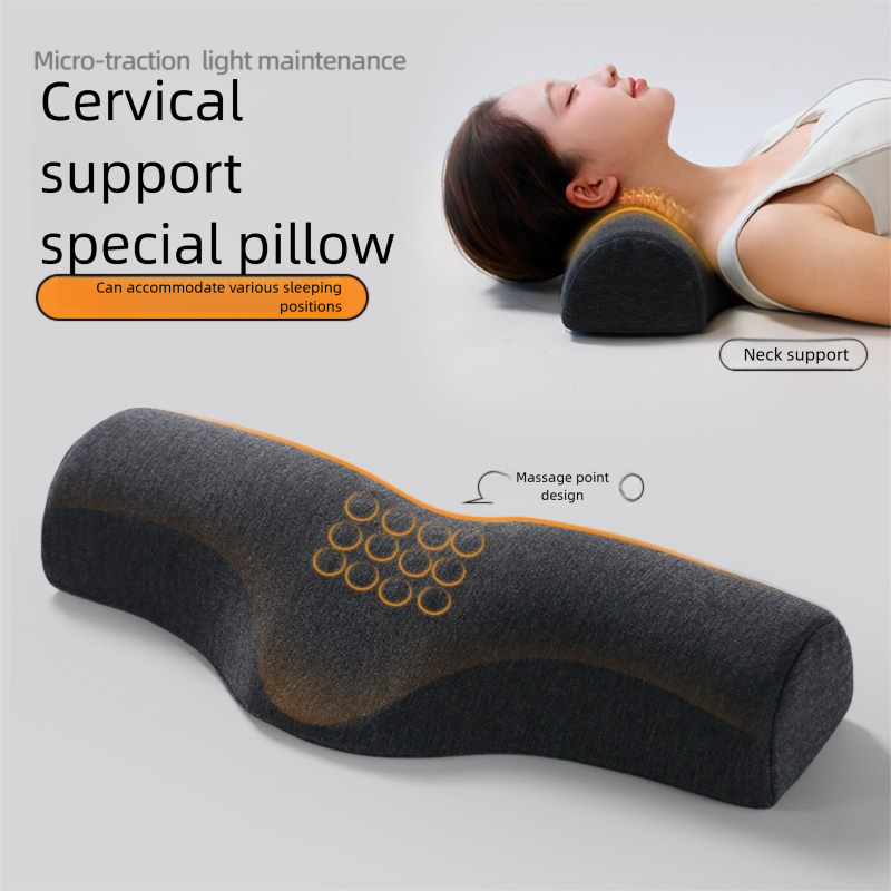 Light gray Cervical Support Pillow - Memory Foam Core with Ergonomic Design for Neck Pain Relief and Deep V888-ELOSUNG48403
