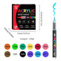 Acrylic Brush Marker - 12-Pack, Water-Based Ink, Flexible Tip, for Multi-Surface Art and Labeling V888-ELOSUNG48411