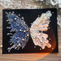 Crystal Feather Butterfly DIY Craft Kit - Handmade Art Material Set with Natural Feathers, Beads and Frame V888-ELOSUNG48418