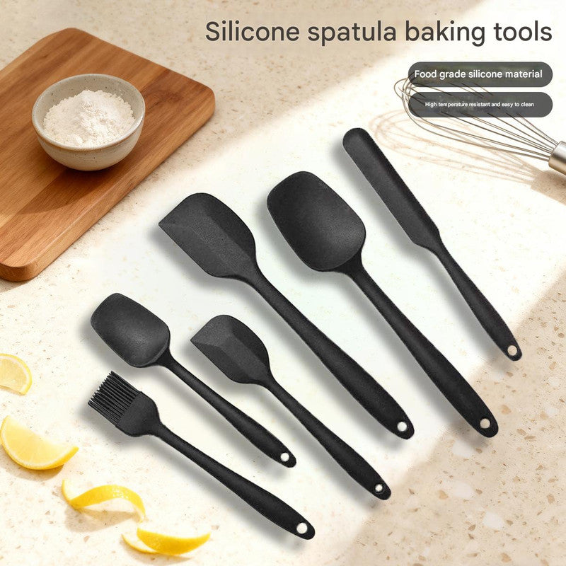 6-Piece Red Silicone Spatula Set - Heat-Resistant, Non-Scratch Kitchen Tools with Integrated Metal V888-ELOSUNG48425