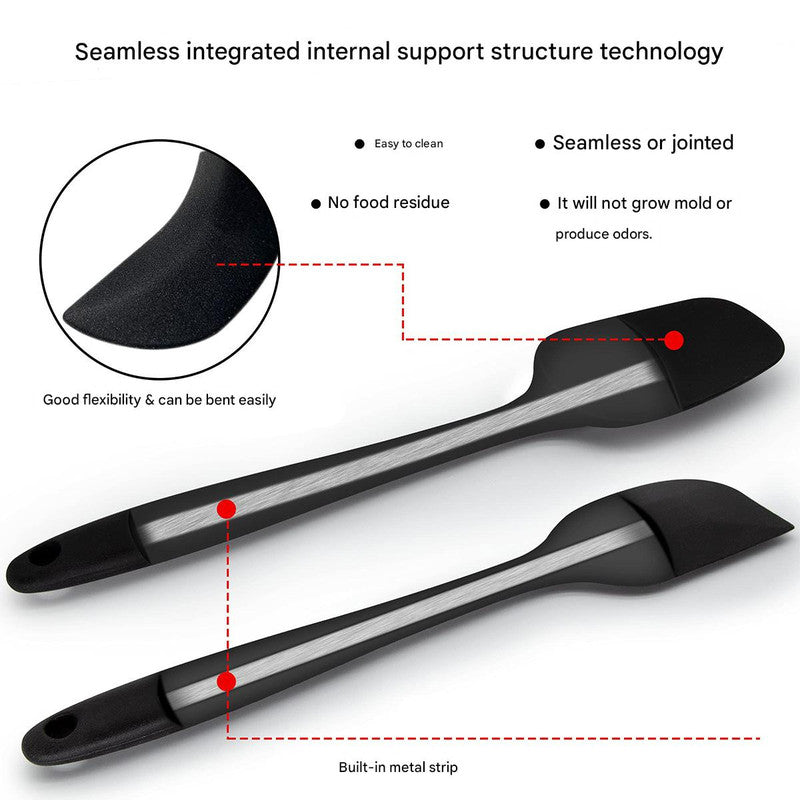 6-Piece Red Silicone Spatula Set - Heat-Resistant, Non-Scratch Kitchen Tools with Integrated Metal V888-ELOSUNG48425