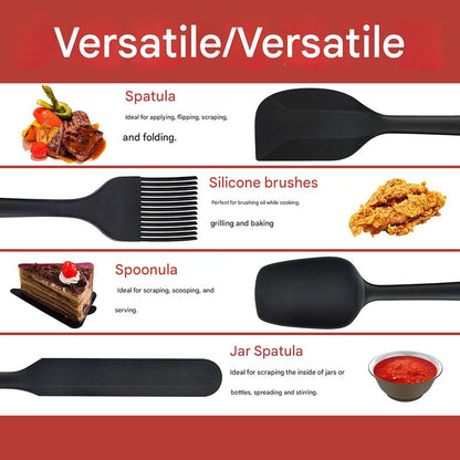 6-Piece Pink Silicone Spatula Set - Heat-Resistant, Non-Scratch Kitchen Tools with Integrated Metal V888-ELOSUNG48428