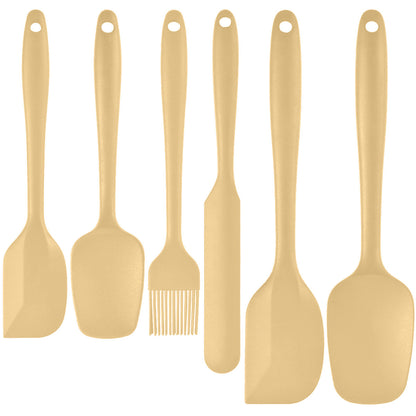 6-Piece Yellow Silicone Spatula Set - Heat-Resistant, Non-Scratch Kitchen Tools with Integrated Metal V888-ELOSUNG48429