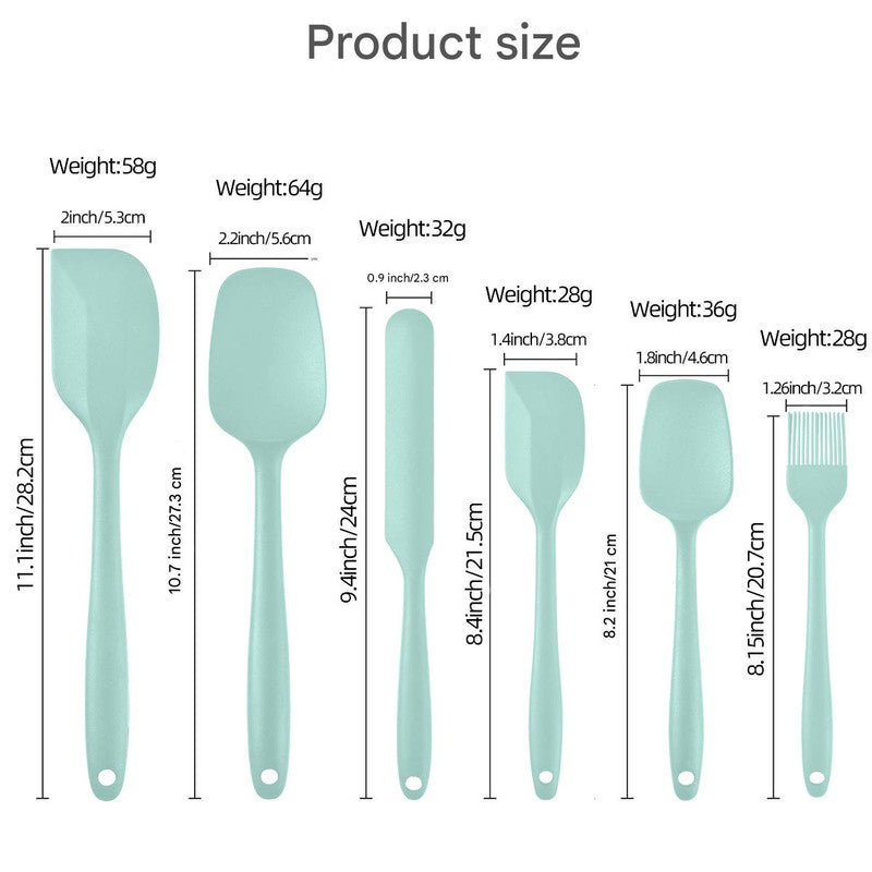 6-Piece Yellow Silicone Spatula Set - Heat-Resistant, Non-Scratch Kitchen Tools with Integrated Metal V888-ELOSUNG48429