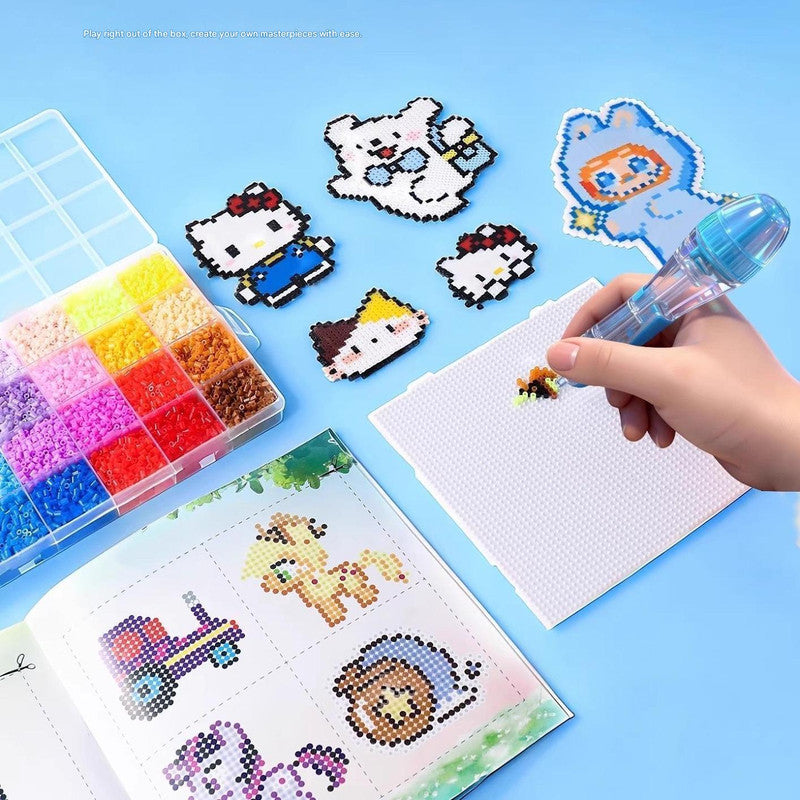 2 PCS Blue Press-Release Bead Pen for 2.6mm Pixel Art - DIY Craft Tool for Hama Beads and Fuse Beads Projects V888-ELOSUNG48448