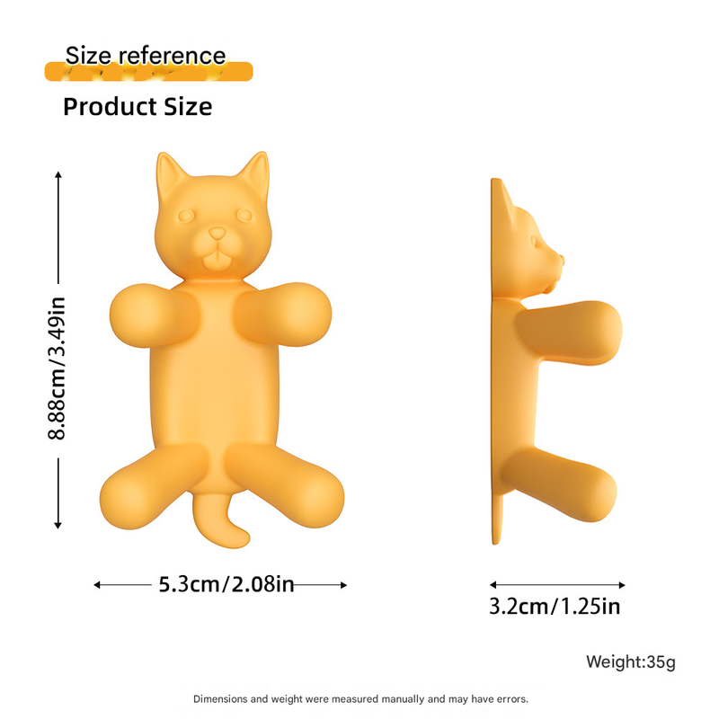 2-Pack Silicone Sponge Holder - Bear and Cat Shaped Dish Rack for Sink, Soap & Scrubber Storage V888-ELOSUNG48455
