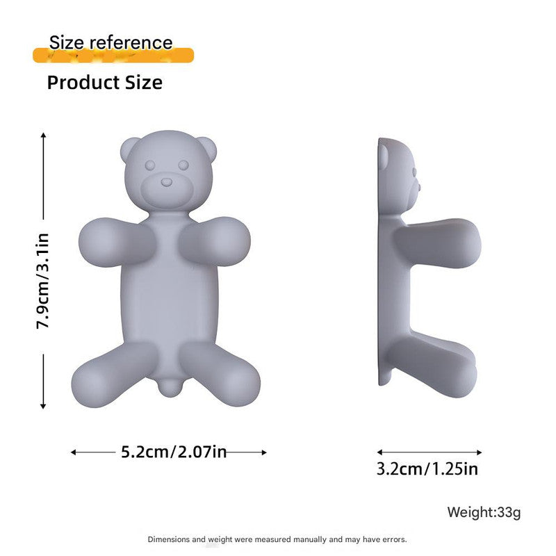 2-Pack Silicone Sponge Holder - Bear and Cat Shaped Dish Rack for Sink, Soap & Scrubber Storage V888-ELOSUNG48455