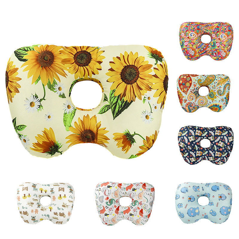 Sunflower Hollow Ear Support Pillow - Adjustable Side Sleep Neck Cushion with PP Cotton Filling and V888-ELOSUNG48467