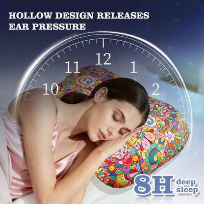 Sunflower Hollow Ear Support Pillow - Adjustable Side Sleep Neck Cushion with PP Cotton Filling and V888-ELOSUNG48467