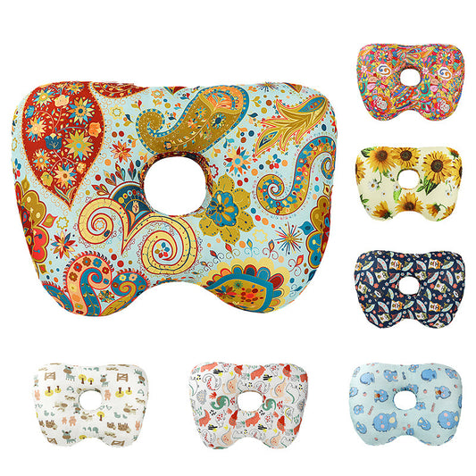 Cashew blossoms Hollow Ear Support Pillow - Adjustable Side Sleep Neck Cushion with PP Cotton Filling and V888-ELOSUNG48468