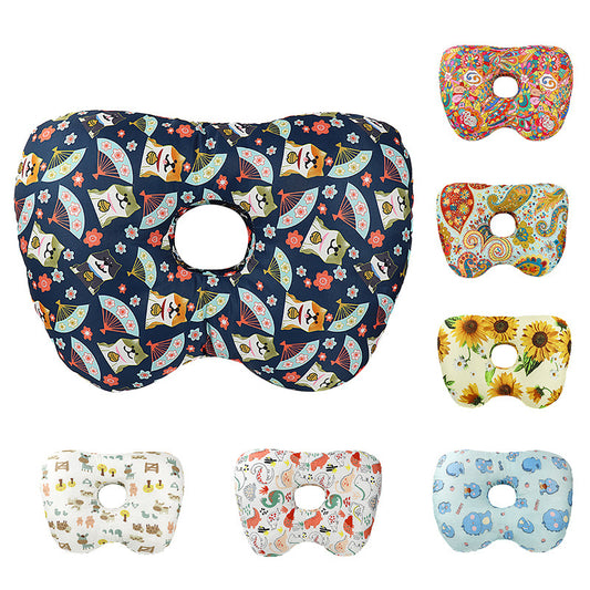 Fan Hollow Ear Support Pillow - Adjustable Side Sleep Neck Cushion with PP Cotton Filling and Breathable V888-ELOSUNG48469