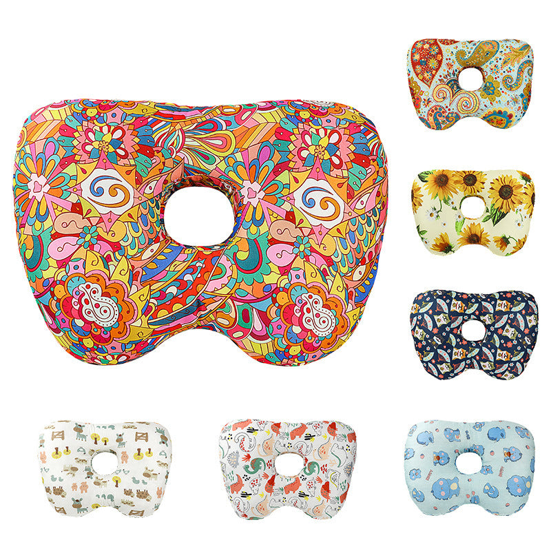 Rainbow Flower Hollow Ear Support Pillow - Adjustable Side Sleep Neck Cushion with PP Cotton Filling and V888-ELOSUNG48470