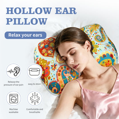 Rainbow Flower Hollow Ear Support Pillow - Adjustable Side Sleep Neck Cushion with PP Cotton Filling and V888-ELOSUNG48470