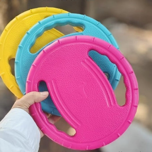 3-Pack Dog Flying Discs - Durable EVA Frisbee Toys in Yellow, Blue & Red for Training and Outdoor Play V888-ELOSUNG48471