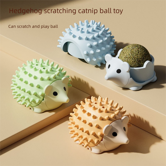 3-Pack Cat Hedgehog Lick Toys - Rotating Catnip Ball Scratcher with Adhesive Mount, ABS Self-Play Wall Toy in V888-ELOSUNG48472