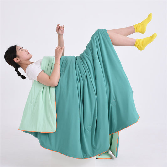Watermelon green Cooling Summer Quilt with Ice Silk Fabric Lightweight Breathable Air Conditioner Blanket V888-ELOSUNG48480