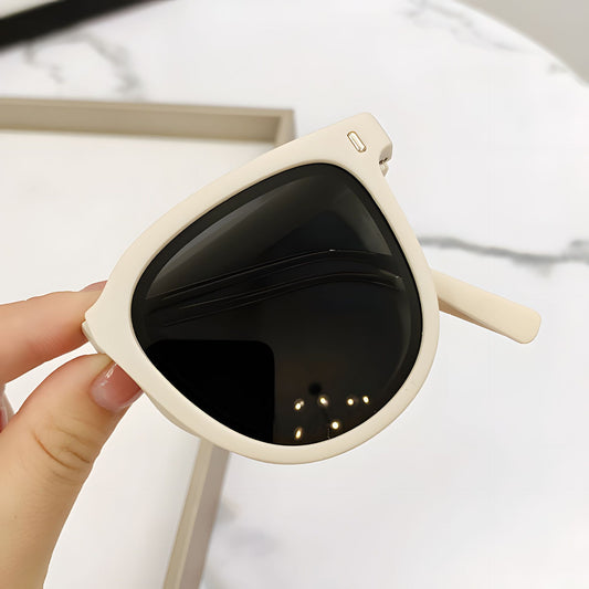 Apricot color Foldable UV400 Sunglasses for Men and Women - Lightweight Driving & Outdoor Sun Glasses with V888-ELOSUNG48515