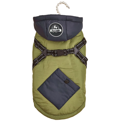 Green Thickened Winter Dog Coat with Reflective Strips - Waterproof, Windproof Pet Jacket for Small to Medium V888-ELOSUNG48542