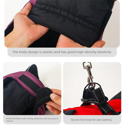 Green Thickened Winter Dog Coat with Reflective Strips - Waterproof, Windproof Pet Jacket for Small to Medium V888-ELOSUNG48542