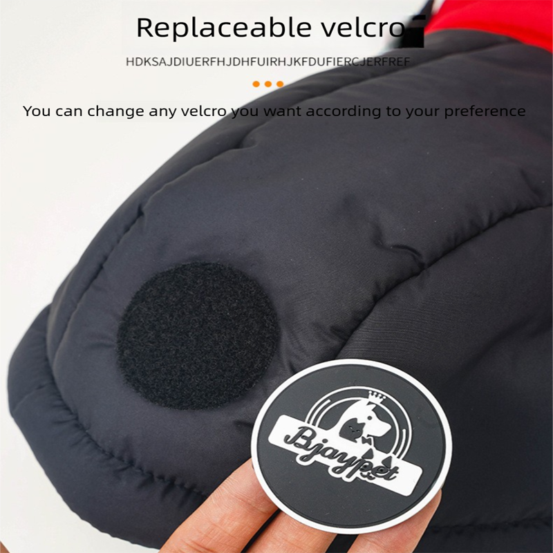 Red Thickened Winter Dog Coat with Reflective Strips - Waterproof, Windproof Pet Jacket for Small to Medium V888-ELOSUNG48543