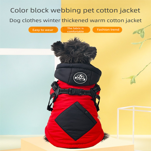 Green Thickened Winter Dog Coat with Reflective Strips - Waterproof, Windproof Pet Jacket for Small to Medium V888-ELOSUNG48544