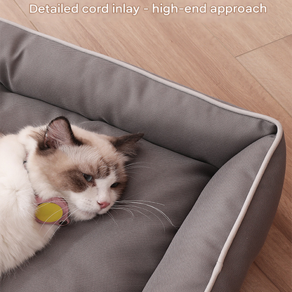 Red Rectangular Pet Bed with Removable Cooling Mat - Durable 600D Oxford Fabric Dog & Cat Bed, High-Rebound V888-ELOSUNG48554