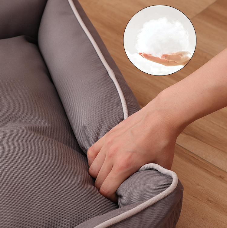 Blue Rectangular Pet Bed with Removable Cooling Mat - Durable 600D Oxford Fabric Dog & Cat Bed, High-Rebound V888-ELOSUNG48555