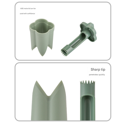 2-Pack ABS Vegetable Core Remover - White & Green, Dual Inner Channel Design, Stackable Kitchen Tool for V888-ELOSUNG48578