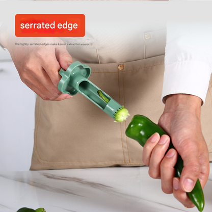 2-Pack ABS Vegetable Core Remover - White & Green, Dual Inner Channel Design, Stackable Kitchen Tool for V888-ELOSUNG48578