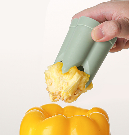 2-Pack ABS Vegetable Core Remover - White & Green, Dual Inner Channel Design, Stackable Kitchen Tool for V888-ELOSUNG48578