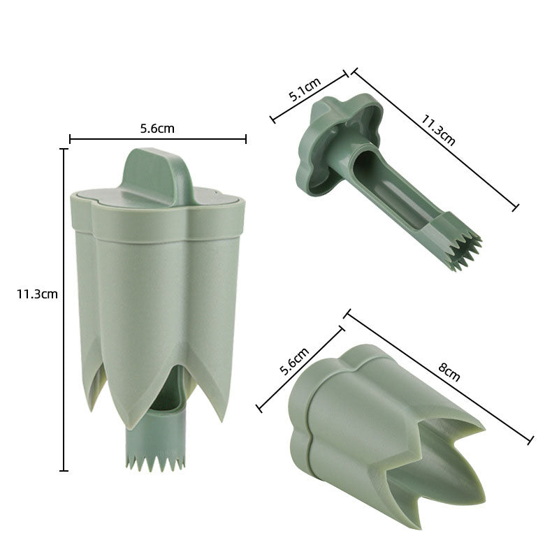 2-Pack ABS Vegetable Core Remover - White & Green, Dual Inner Channel Design, Stackable Kitchen Tool for V888-ELOSUNG48578