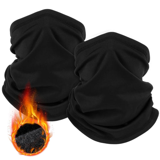 Black Multi-Functional Thermal Neck Gaiter - Windproof, Stretchable Face & Head Cover for Skiing, Cycling, V888-ELOSUNG48580