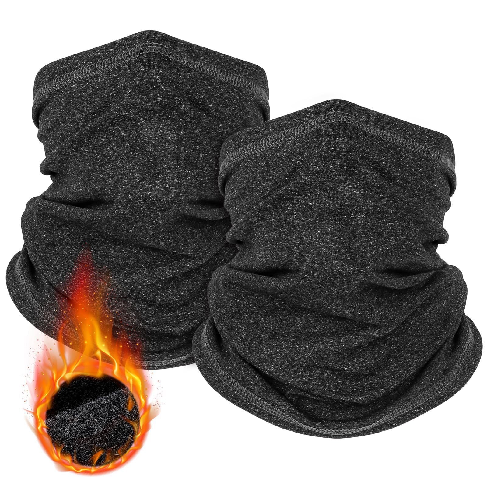 Black and gray Multi-Functional Thermal Neck Gaiter - Windproof, Stretchable Face & Head Cover for Skiing, V888-ELOSUNG48581