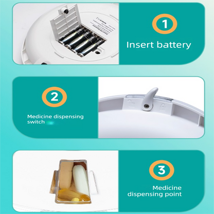 Automatic Rotating Pill Dispenser with Timer Alarm - Multi-Compartment Medication Organizer for Daily Health V888-ELOSUNG48583