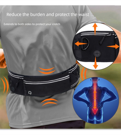 Blue Shock-Absorbing Running & Dog Walking Belt - Integrated Waist Pack with Retractable Traction Rope and V888-ELOSUNG48587