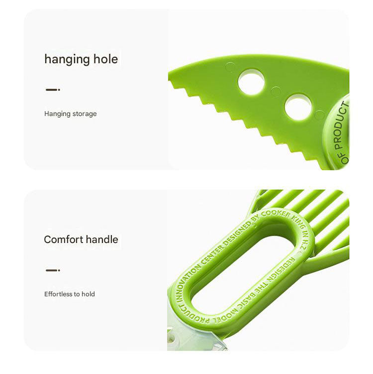 5-Pack Green Multi-Function Fruit Cutter Set - Precision Avocado Slicer with Integrated Pit Remover & Even V888-ELOSUNG48595