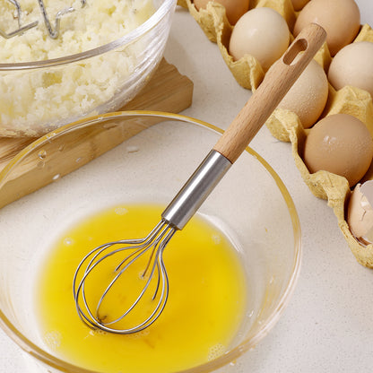 2-Piece Kitchen Tool Set: Mini Whisk + Star-Shaped Potato Masher - Compact for Egg Beating & Mashing V888-ELOSUNG48596