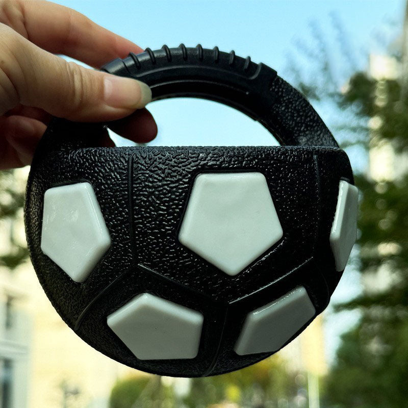 Black and white Dog Toy: Handheld Bouncing Ball with Sound - TPR Material, 13cm Diameter, Bite-Resistant & V888-ELOSUNG48597