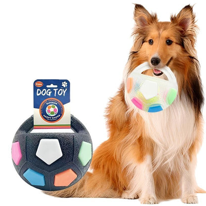 Black and white Dog Toy: Handheld Bouncing Ball with Sound - TPR Material, 13cm Diameter, Bite-Resistant & V888-ELOSUNG48597
