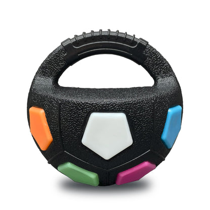 Colorful Dog Toy: Handheld Bouncing Ball with Sound - TPR Material, 13cm Diameter, Bite-Resistant & Floatable V888-ELOSUNG48598