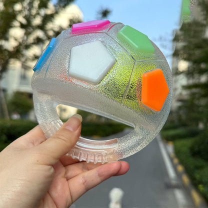 Transparent White Toy: Handheld Bouncing Ball with Sound - TPR Material, 13cm Diameter, Bite-Resistant & V888-ELOSUNG48599
