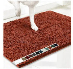 Orange-red 50x80 cm Extra-Thick Chenille Floor Mat for Bathrooms and Pet Use - High-Density Absorbent, V888-ELOSUNG48615