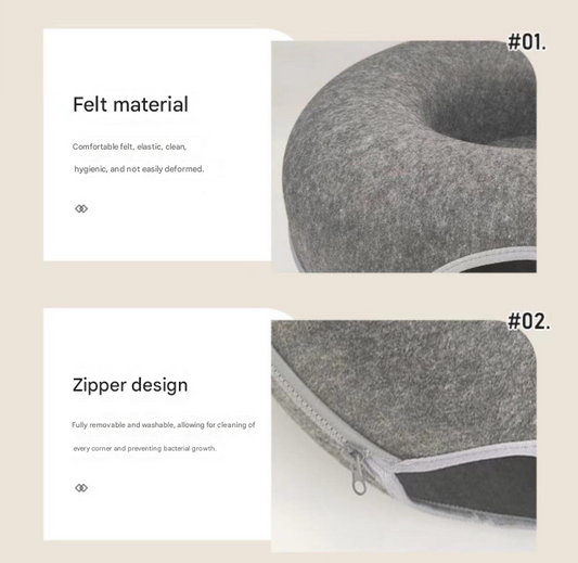 Beige Felt Donut Cat Bed with Zipper Tunnel Toy, Double-Layer Pet Cave for Cats, M Size (50x20cm), Cozy V888-ELOSUNG48637