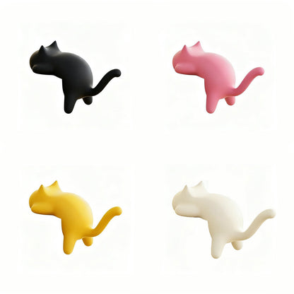 4-Pack Cat-Shaped Desk Hooks - No-Drill Adhesive Mount, Multi-Functional Side Table Organizer for Students & V888-ELOSUNG48642