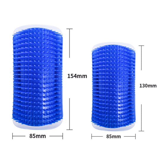 Blue Cat Corner Grooming Brush Set, 2-Piece Wall-Mounted Self-Groomer with Catnip, 288 & 314 Bristles, V888-ELOSUNG48644